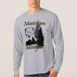 Manistique Michigan Snowmobile Bear Grått Tröja