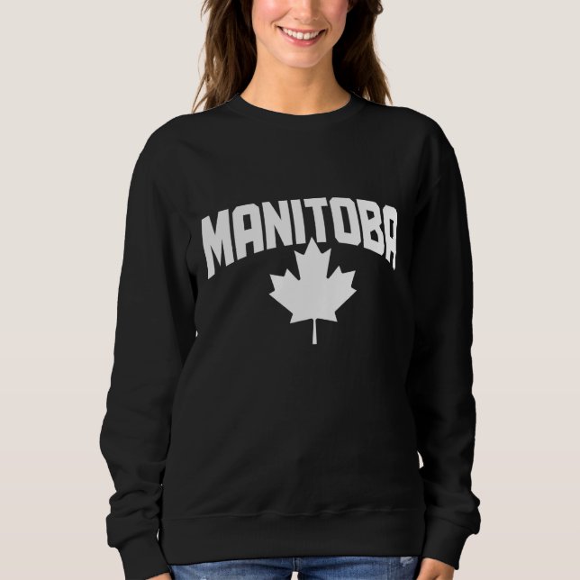 Manitoba Canada Maple Leaf Red Canadian Flag Pride T Shirt (Framsida)