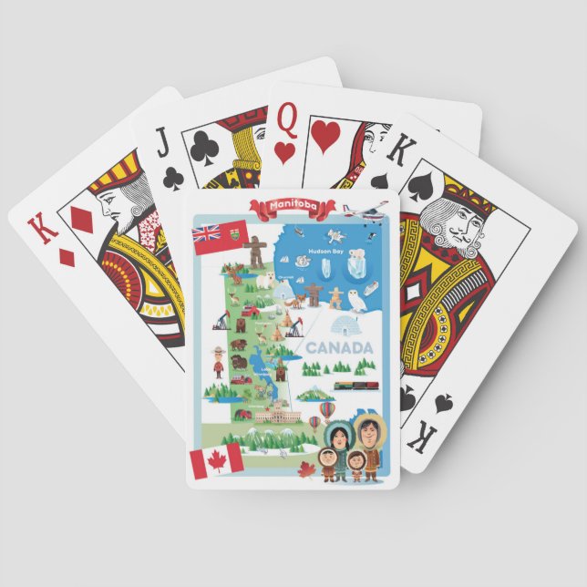 Manitoba Canada Tecknad Poster Casinokort (Baksidan)