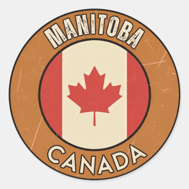 Manitoba Kanada Runt Klistermärke (Framsida)