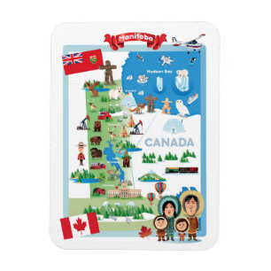 Manitoba Kanada tecknadaffisch Magnet