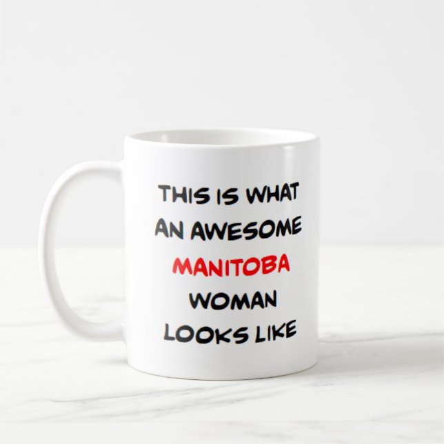 manitoba kvinna, awesome kaffemugg (Vänster)