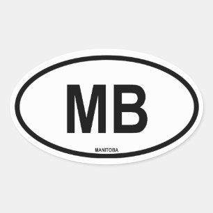 Manitoba "MB" Ovalt Klistermärke