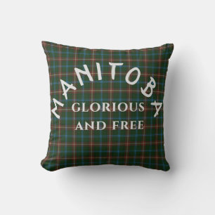 Manitoba Motto och Tartan Kudde