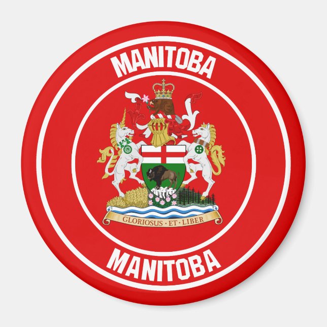 Manitoba Round Emblem Magnet (Framsidan)