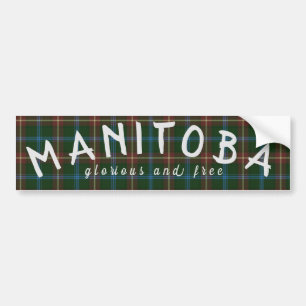 Manitoba Tartan Bumper Sticker Bildekal