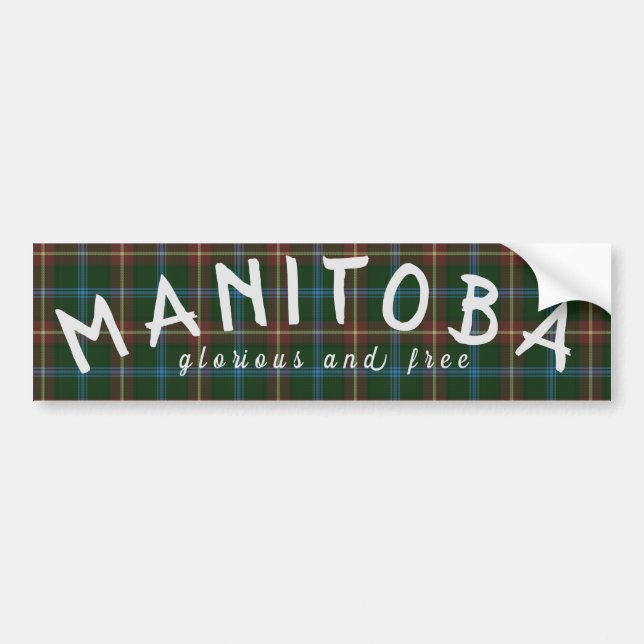 Manitoba Tartan Bumper Sticker Bildekal (Framsidan)