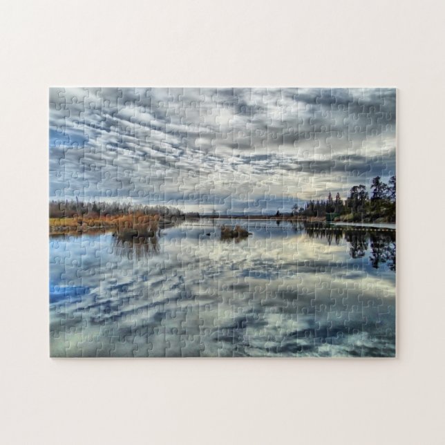 Manitoba Waterways Reflection Puzzle Pussel (Horisontell)