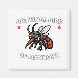 Manitobas nationella fågel Rolig mygga 2" fyrkanti Magnet