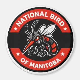 Manitobas nationella fågel Rolig mygga 3" magnet
