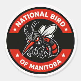 Manitobas nationella fågel Roliga Winnipeg Mygga Runt Klistermärke
