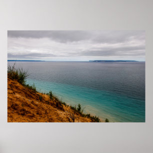 Manitou Islands Seen från Pyramid Point, Michigan Poster