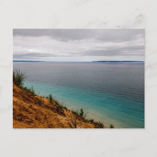 Manitou Islands Seen från Pyramid Point, Michigan Vykort (Framsida)