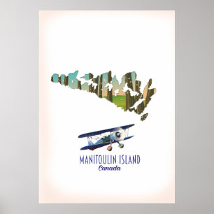 Manitoulin Island Kanada karta Poster