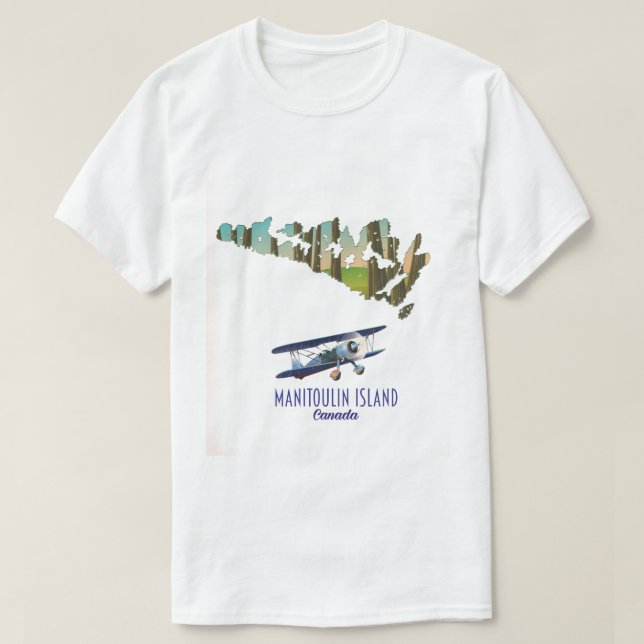 Manitoulin Island Kanada karta T Shirt (Design framsida)