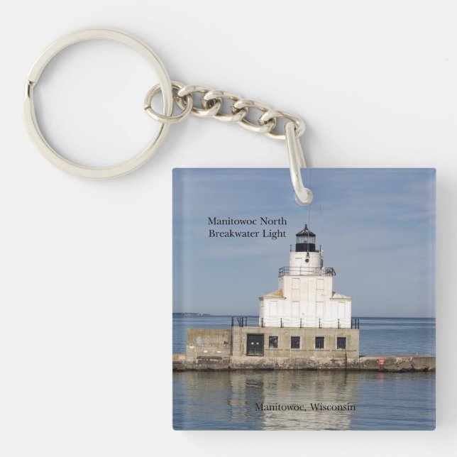 Manitowoc North Breakwater Light nyckelring (Framsidan)