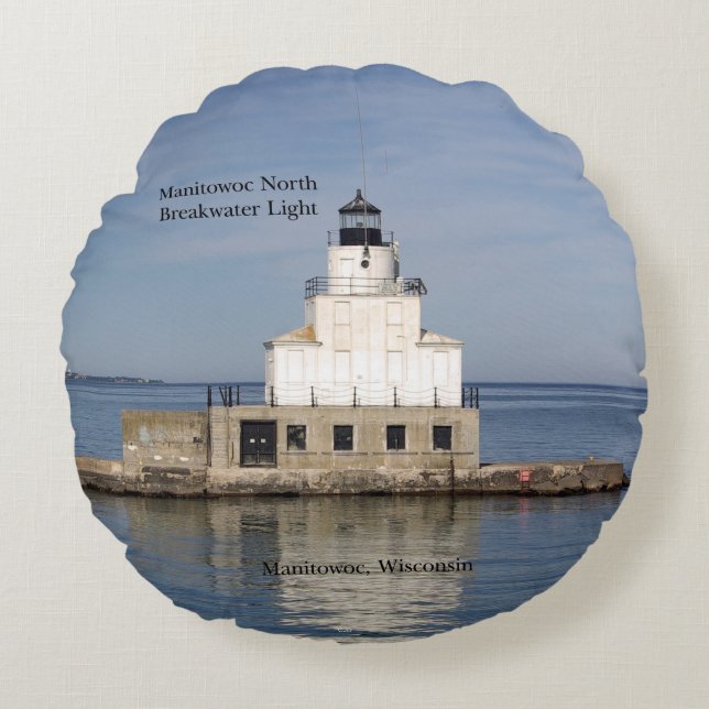 Manitowoc North Breakwater Light round-udde Rund Kudde (Framsidan)