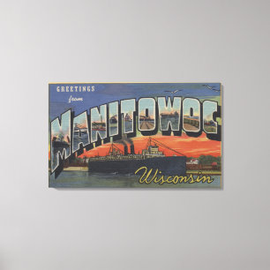 Manitowoc Wisconsin - stora brevplatser Canvastryck