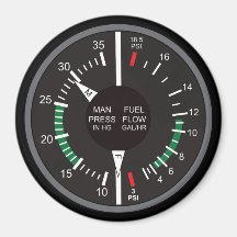 Manivtryck och instrumentpanel för bränsleflöde fö