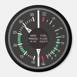 Manivtryck och instrumentpanel för bränsleflöde fö magnet