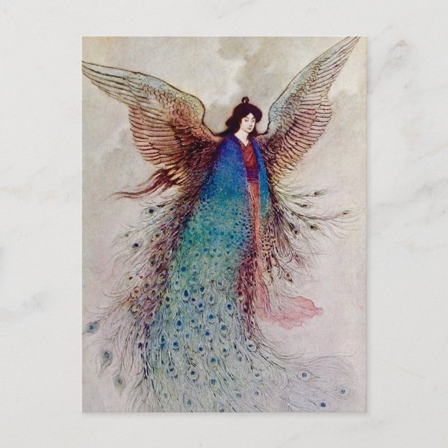 “Månjungfru” sagoillustration av Warwick Goble Vykort (Framsida)