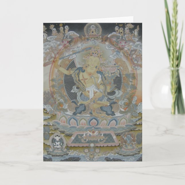 Manjushri hälsningkort kort (Framsida)