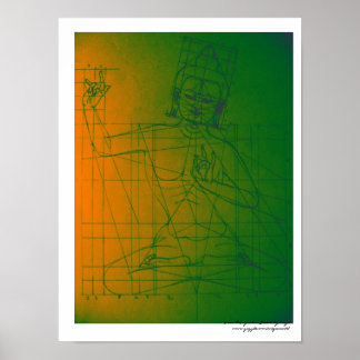 Manjushri Skissaffisch Poster