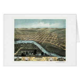 Mankato panorama- karta för MN - 1870 Hälsningskort