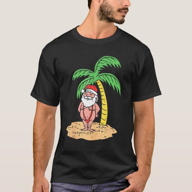 Mankini Santa Sommar Sommardräkt Jul i juli B T Shirt (Framsida)