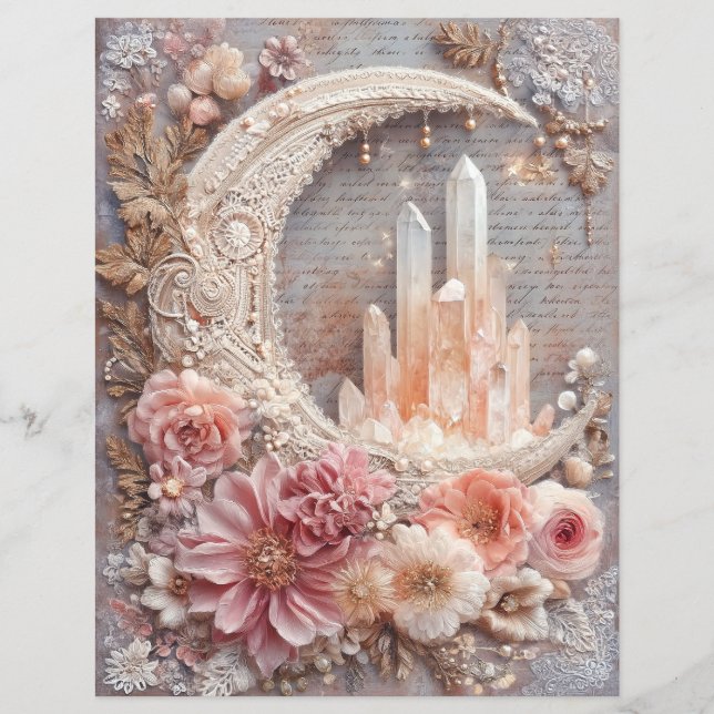 Månkristaller Skrot Journal Scrapbook Papper (Framsida)