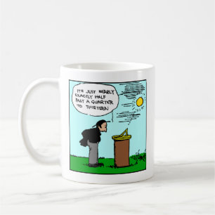 Manläsning en Sundialmugg (Rube Goldberg konst) Kaffemugg