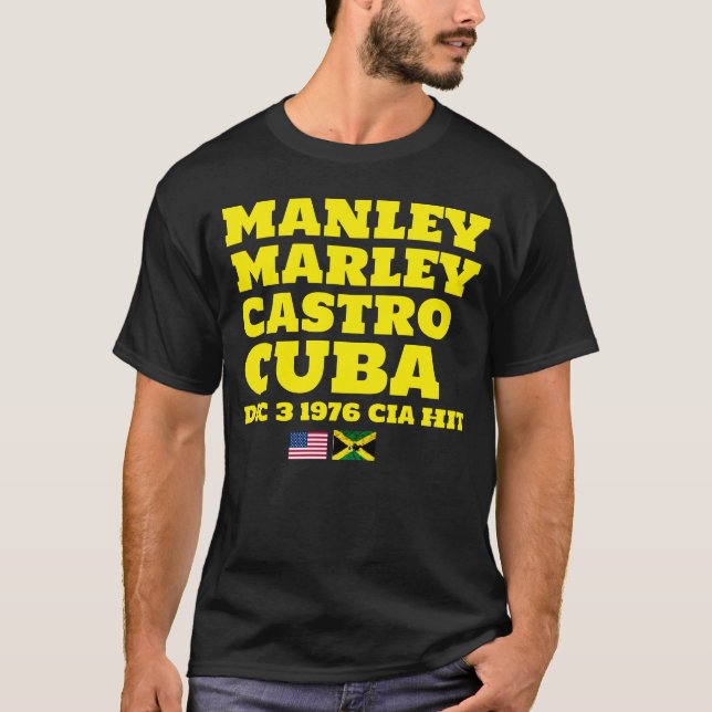 MANLEY MARLEY CASTRO Basic Mörk T-Shirt (Framsida)