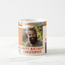 Manlig 40:e födelsedag Man Modern Färg Photo Mugg 