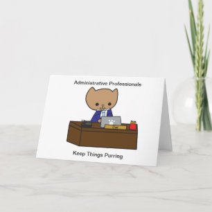 Manlig administrativ katt Funny Personalize Kort