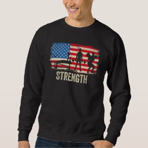 Manlig Amerikansk Styrka Styrkelyft Sport Styrkely Lång Ärmad Tröja