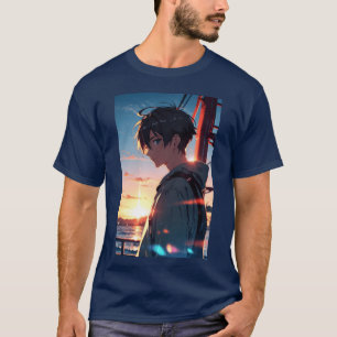 Manlig anime-presentfigur t shirt
