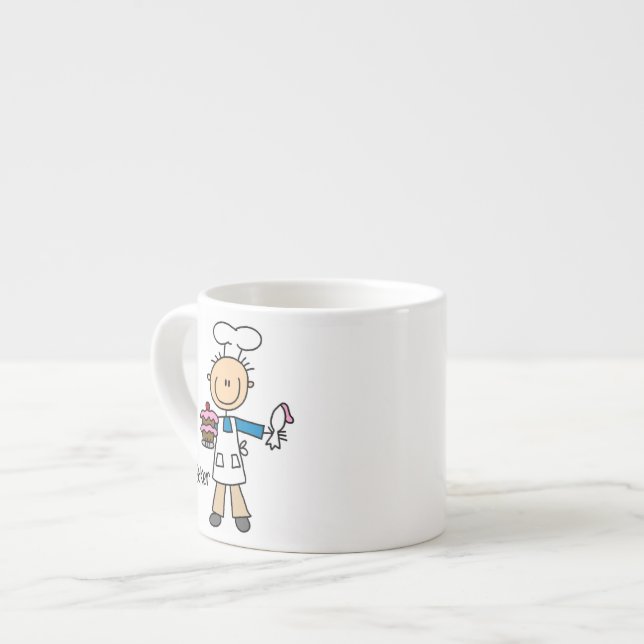 Manlig bagare espressomugg (Framsida vänster)