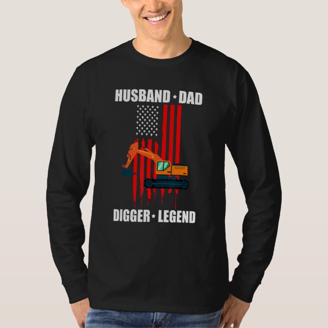 Manlig bakre grävare operatör för grävmaskin sandg t shirt (Framsida)