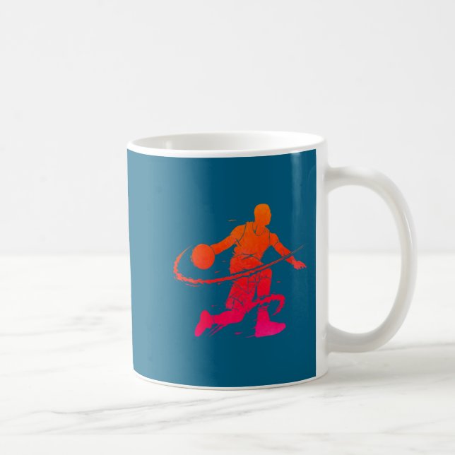 Manlig basketbollspelare tränare dribling kaffemugg (Höger)