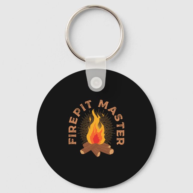 Manlig eldstad master camping campfire camper eld nyckelring (Framsida)