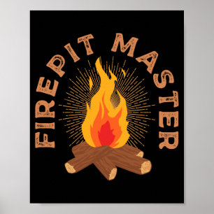 Manlig eldstad master camping campfire camper eld poster