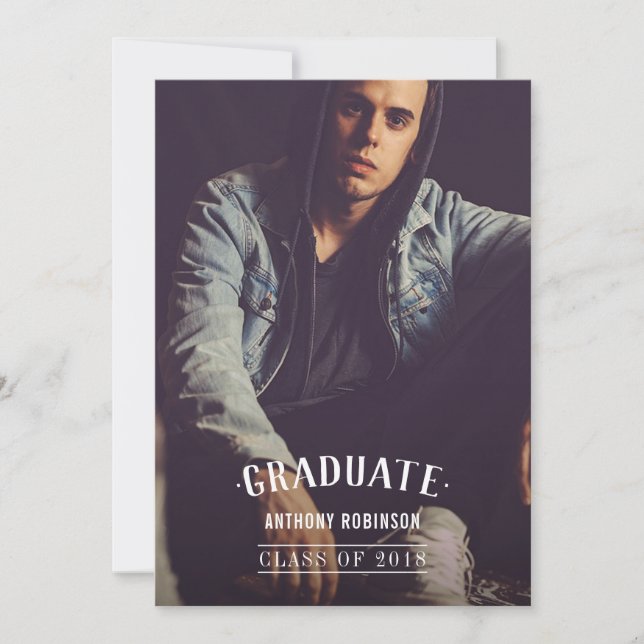 Manlig examensannonseringsfoto meddelande (Framsida)