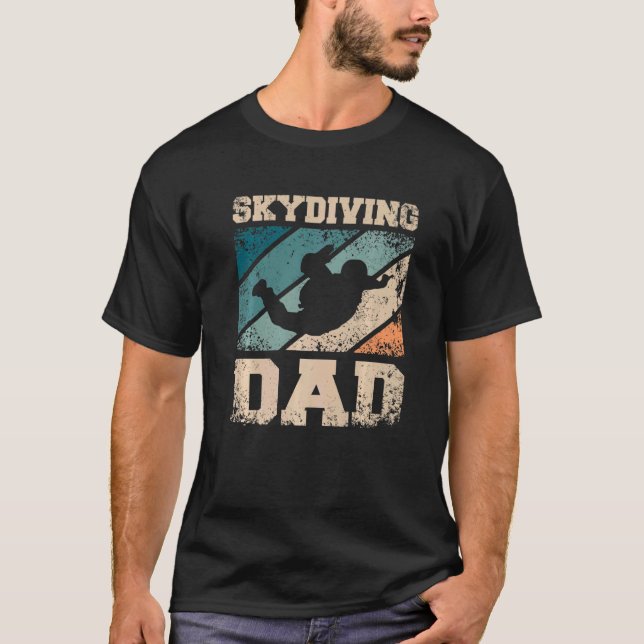 Manlig Fallskärmshopp Pappa Pappa T Shirt (Framsida)
