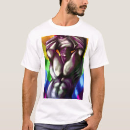 Manlig figur och tatueringskunst i pridefärger t shirt