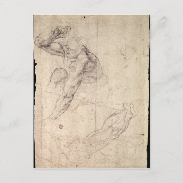 Manlig figurstudie vykort (Framsida)