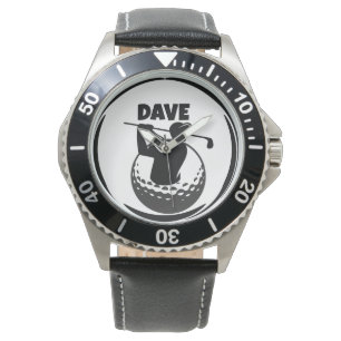 Manlig golfsving & golfboll armbandsur