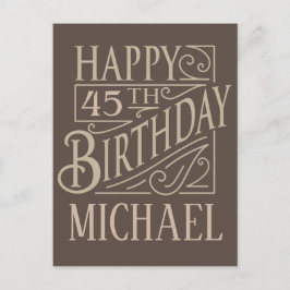 Manlig grattis på födelsedagendesign meddelande vykort