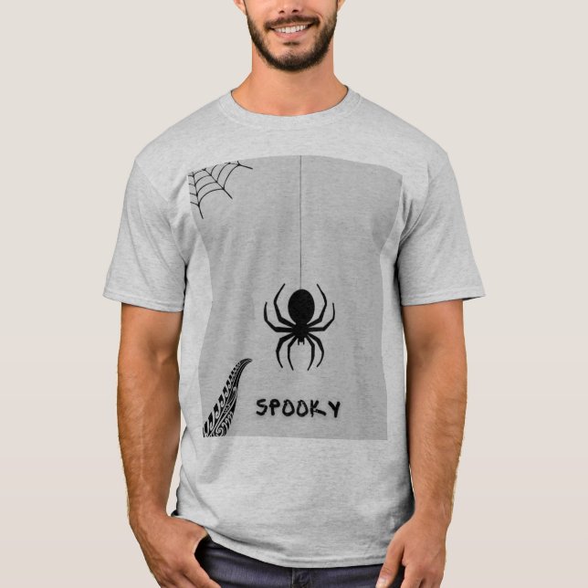 manlig halva t-shirt spindeldesign (Framsida)