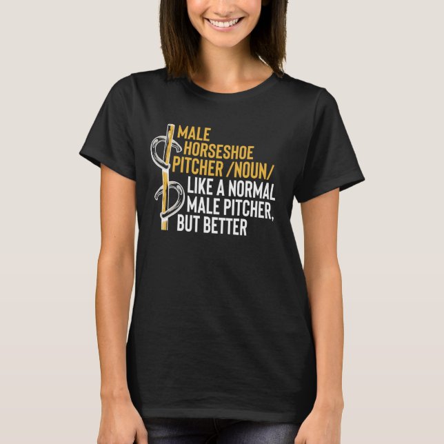 Manlig hästsko kastare definition t shirt (Framsida)