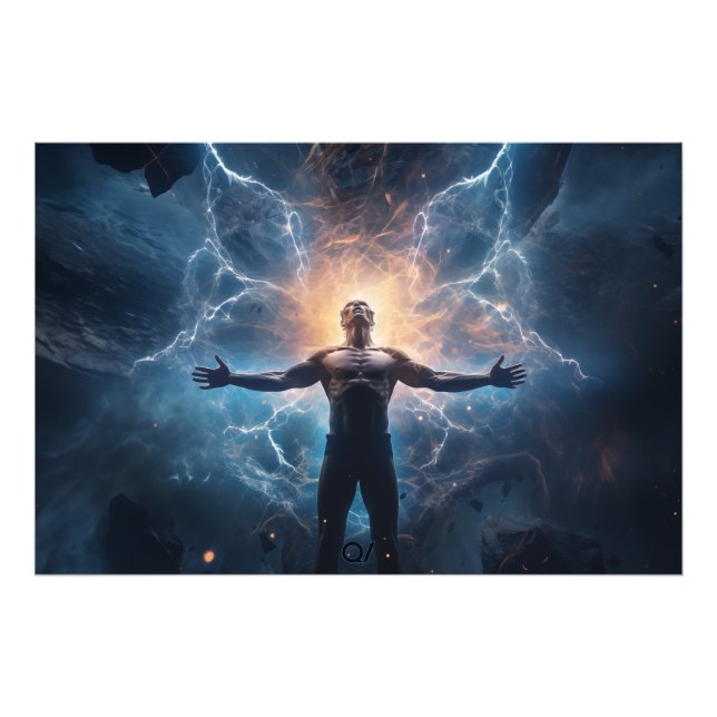 Manlig himmelsk energi I Fototryck (Framsidan)